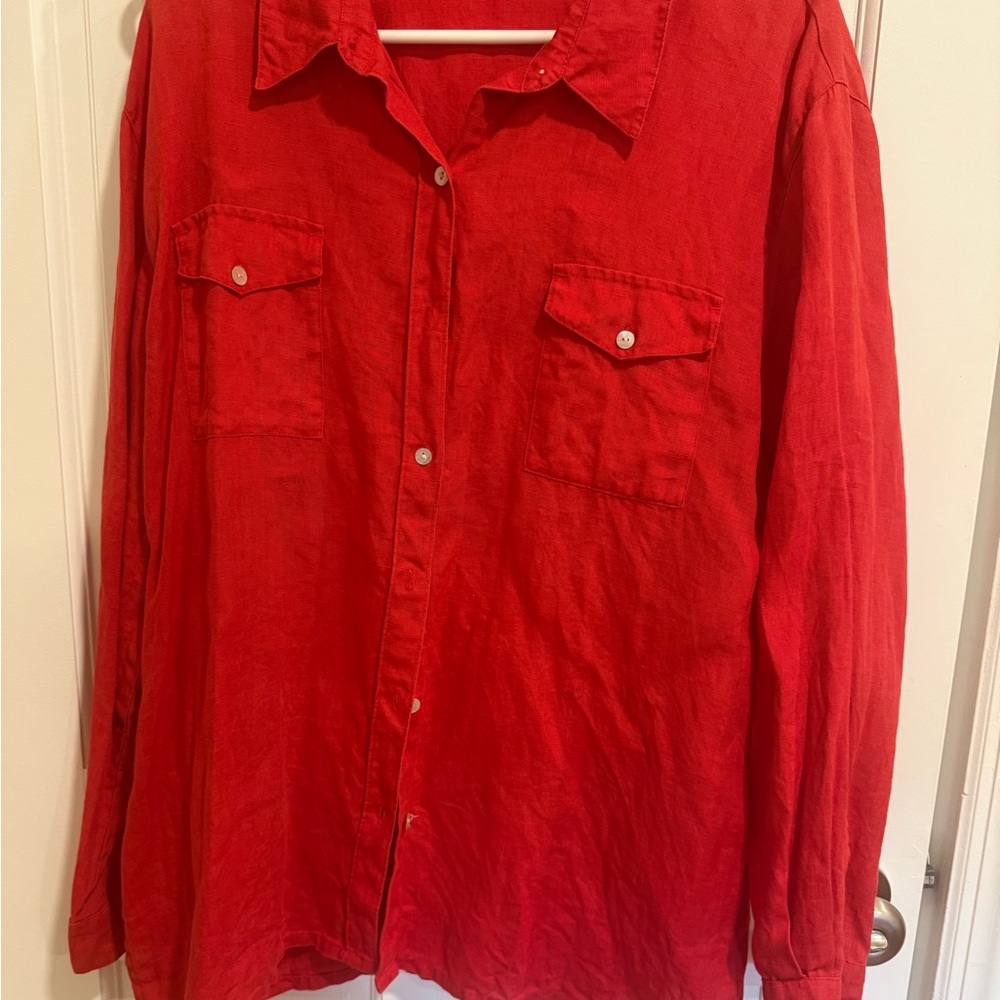 Chico's Red Button Down Shirt